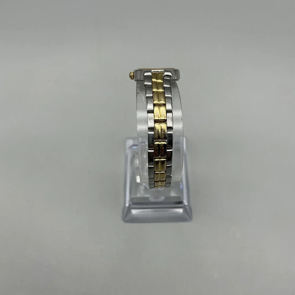 Vintage Seiko Womens Watch 17mm Oval Two Tone Band 1F20-5B2 New Battery 6.75